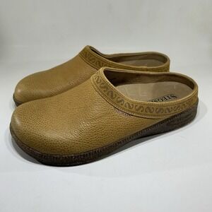 Stegmann Graz Tan Pebbled Leather Clogs Mules Shoes Womens Size 8 Portugal